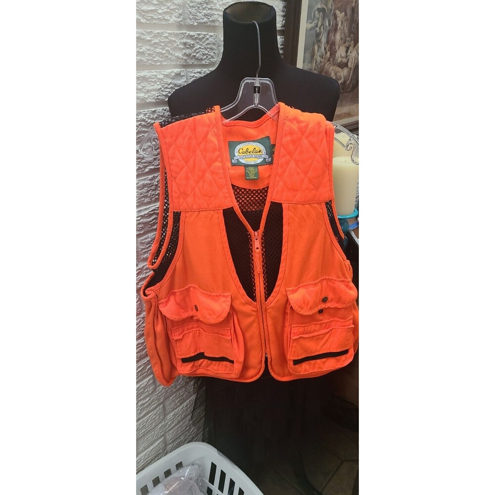 Cabelas Vest Mens S Neon Safety Orange Hi Vis Hunting Outdoors Excellent